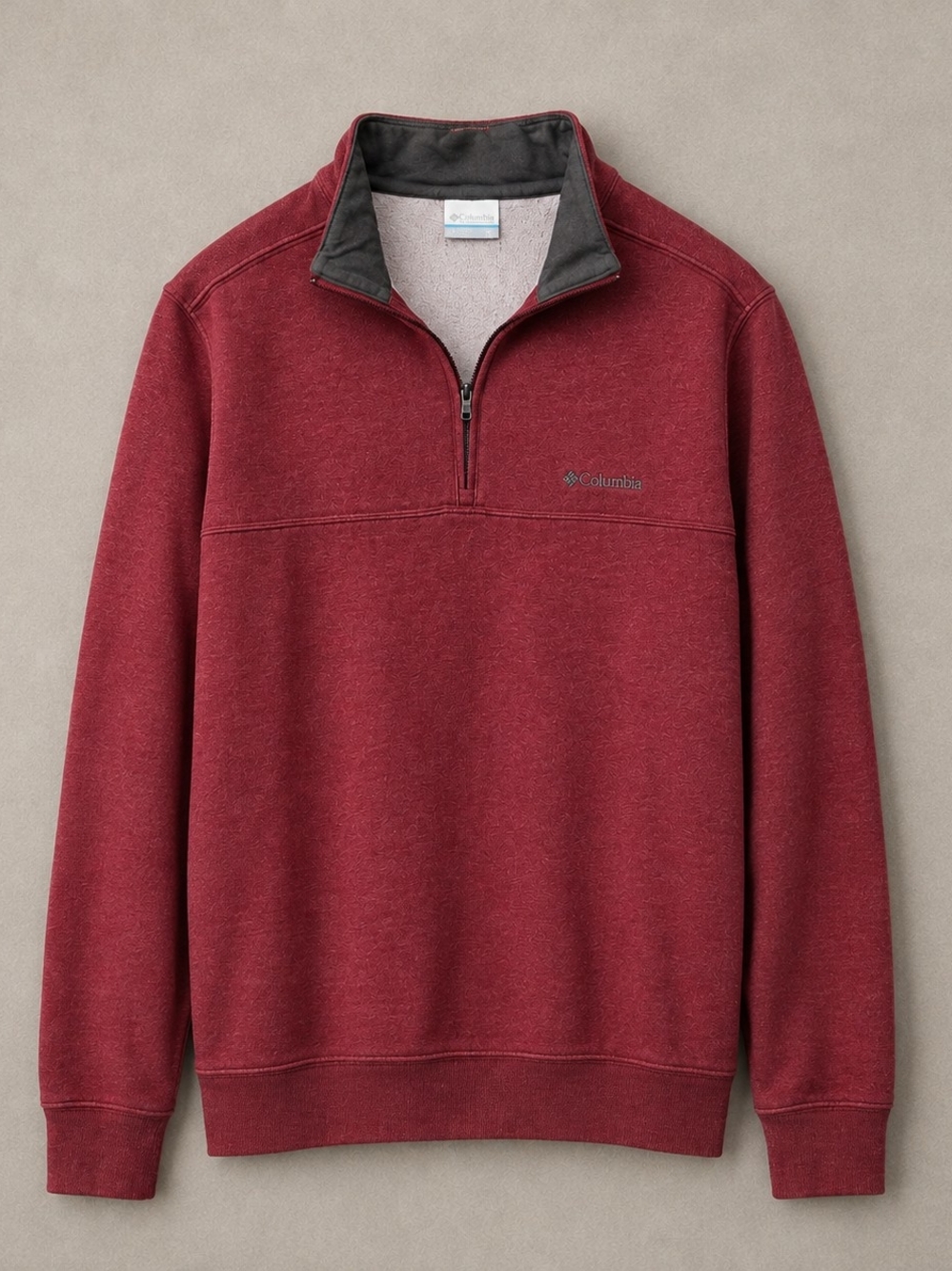 Columbia Men's XXL Red Heather Quarter Zip Fleece Pullover Sweatshirt